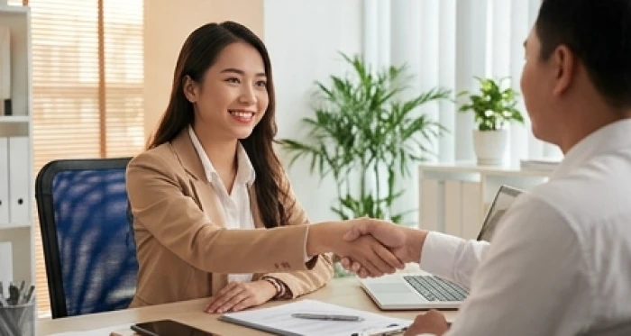 Nữ giới Giáp Tuất vui vẻ ký kết hợp đồng hợp tác mới trong không gian làm việc chuyên nghiệp
