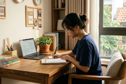 Góc học tập gọn gàng với cây xanh hợp phong thủy cho học sinh tìm hiểu kỷ sửu 2009 mệnh gì để tăng cường sự tập trung