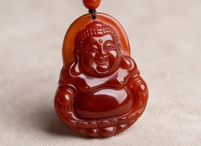 Mặt Phật Phổ Hiền Bồ Tát chế tác từ đá Mã Não đỏ trầm ấm dành riêng cho người tuổi Đinh Tỵ 1977