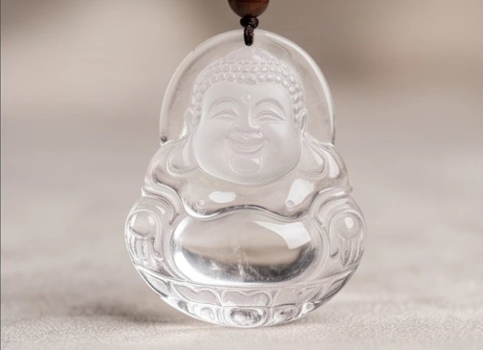 Vẻ đẹp tinh khiết của mặt Phật Phổ Hiền Bồ Tát làm từ Thạch Anh trắng dành cho tuổi Tân Tỵ 2001