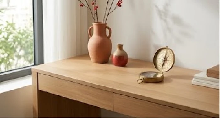 Phòng làm việc tông màu vàng kem điểm xuyết phụ kiện đỏ gốm chuẩn phong thủy cho người bính thìn 1976 mệnh gì