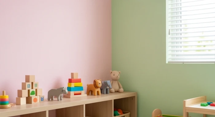 Góc phòng ngủ bé gái được trang trí tông màu hồng pastel và xanh lá mạ dịu mắt hợp cung Ly tuổi Tân Sửu 2021