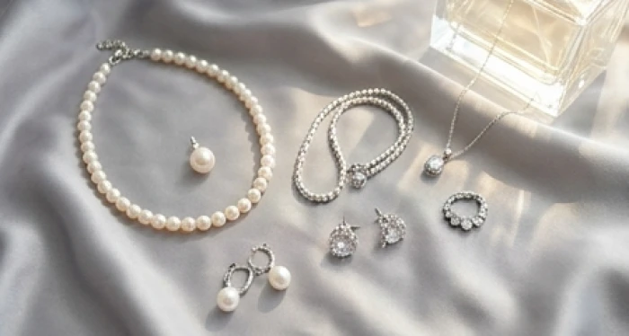Trang sức ngọc trai thiên nhiên và phụ kiện bạc được sắp xếp tinh tế hợp phong thủy cho nữ tuổi Sửu