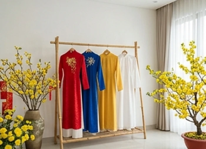 Bộ sưu tập áo dài truyền thống nhiều màu sắc chuẩn bị cho dịp xông đất và xuất hành những ngày đầu năm mới