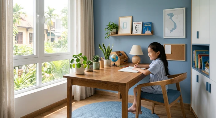 Thiết kế góc học tập chuẩn phong thủy cho gia đình quan tâm mậu tuất 2018 mệnh gì