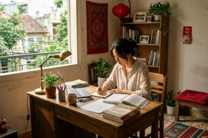 Góc học tập phong thủy tại Việt Nam giải đáp mậu tý 2008 hợp màu gì nhằm mang lại may mắn