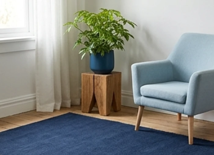 Góc phòng trang trí các vật dụng màu xanh nước biển và xanh dương giúp tưới tắm năng lượng Mộc