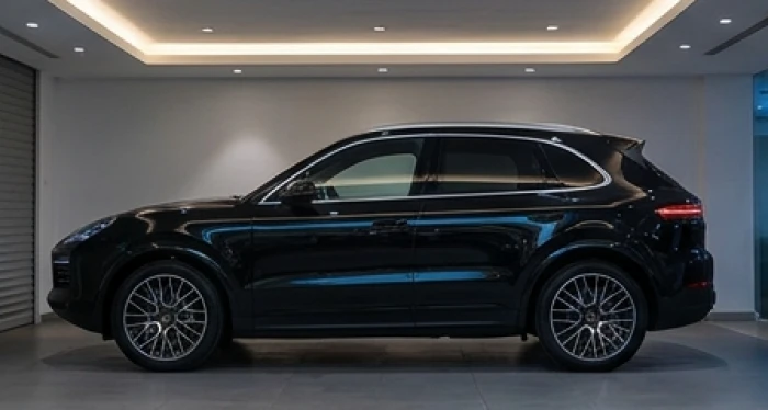 Mẫu ô tô SUV màu đen tuyền bóng bẩy mang lại cảm giác mạnh mẽ và vững tâm cho người tuổi Đinh Sửu