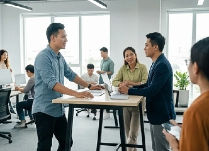 Bạn trẻ thực tập sinh di chuyển linh hoạt giữa các khu vực làm việc để duy trì cảm hứng sáng tạo