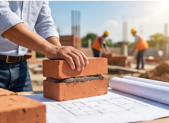 Viên gạch đầu tiên được đặt xuống nền móng công trình trong nghi thức động thổ đại diện cho sự bình an vững chắc.