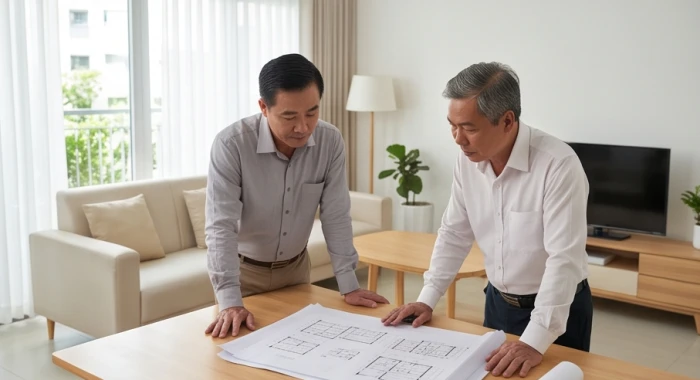 Gia chủ cùng người hợp tuổi làm thủ tục mượn tuổi chuẩn bị khởi công xây dựng công trình nhà ở mới