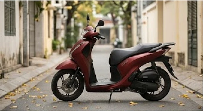 Chiếc xe máy hiện đại màu đỏ nhám phù hợp phong thủy với nam mạng Đinh Hợi 2007