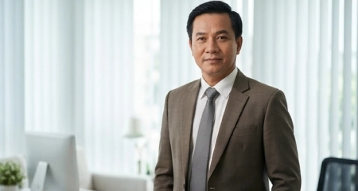 Doanh nhân trung niên thể hiện sự phong độ và tự tin khi điều hành công việc kinh doanh tại văn phòng