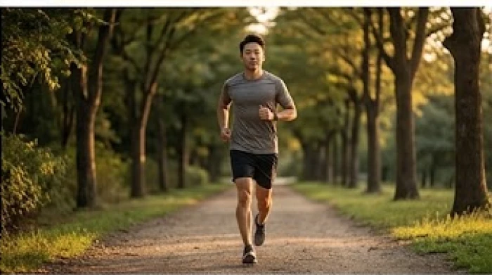 Nam Kỷ Tỵ 1989 chạy bộ một mình trong công viên tĩnh lặng để cân bằng cảm xúc cá nhân