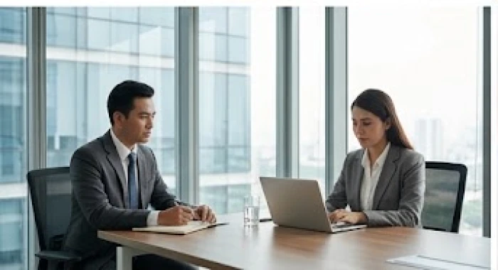 Nam giới và nữ giới cùng làm việc trong văn phòng sang trọng minh họa sự khác biệt trong tính cách tuổi mậu thìn 1988