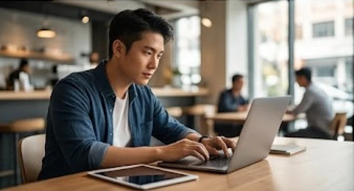 Chàng trai Tân Tỵ 2001 linh hoạt sử dụng các thiết bị công nghệ mới để tối ưu hóa quy trình làm việc