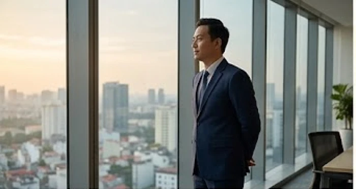 Người đàn ông tuổi Mùi điềm tĩnh đối mặt với áp lực trong không gian làm việc chuyên nghiệp