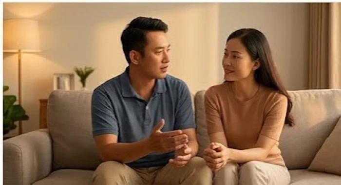 Cặp đôi trò chuyện chân thành về những áp lực công việc giúp nam giới tuổi Mùi tháo gỡ lớp vỏ bọc khép kín