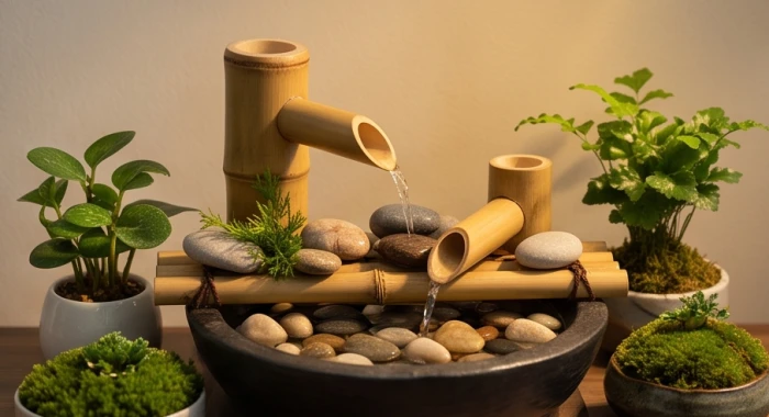 Dòng nước suối trong trẻo đại diện cho nạp âm Thiên Hà Thủy nuôi dưỡng vạn vật phong thủy