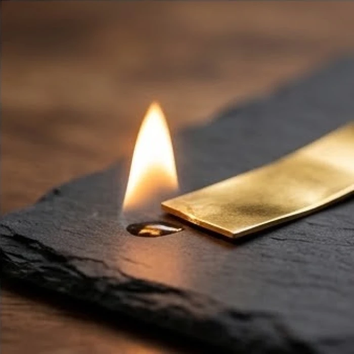 Ngọn lửa ấm áp nung chảy một khối kim loại nhỏ thể hiện sự tương tác khắc chế nhưng tạo ra giá trị