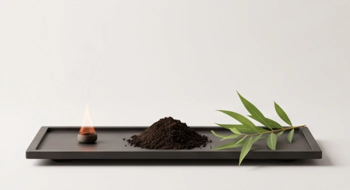 Biểu tượng ba nguyên tố Hỏa, Thổ, Mộc tương ứng với ngũ hành nạp âm của Kỷ Mùi, Tân Mùi và Quý Mùi