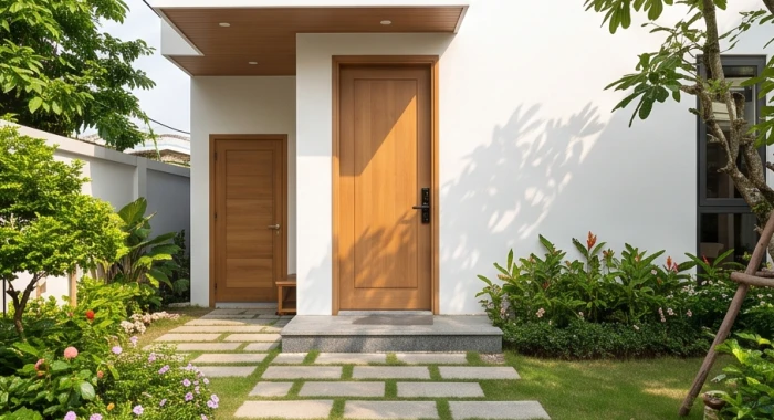 Thiết kế cửa phụ hướng tây nam giúp hóa giải khi nam gia chủ ất sửu ở nhà hướng đông nam