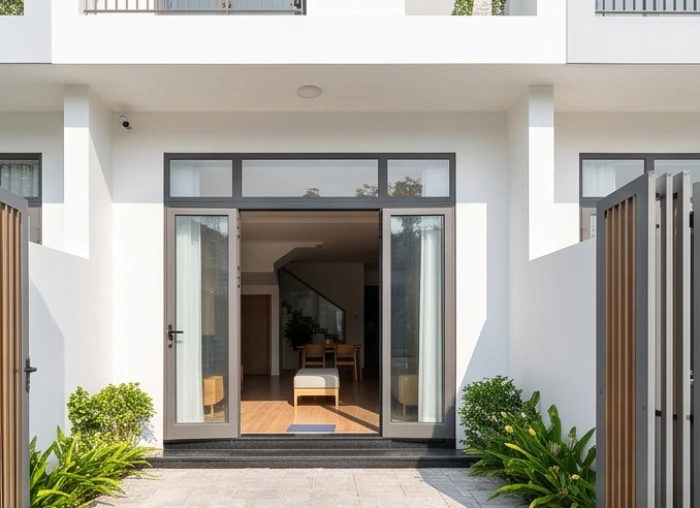 Mặt tiền ngôi nhà phố hướng Nam ngập tràn ánh nắng sáng giúp gia chủ tuổi Mậu Thìn đón cung Sinh Khí vượng tài