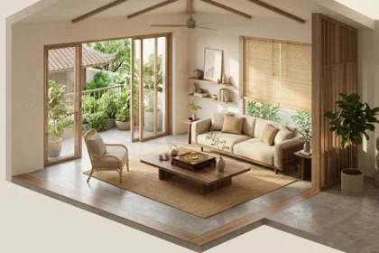 La bàn phong thủy gỗ truyền thống đặt trên bản vẽ thiết kế kiến trúc giải đáp nhâm ngọ 2002 hợp hướng nào