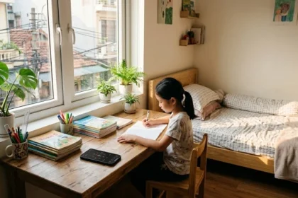 Bố trí la bàn và sách vở trên bàn học để xác định nhâm thìn 2012 hợp hướng nào