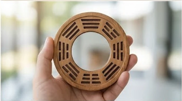 Cấu tạo vạch hào của gương hậu thiên bát quái với quẻ Ly ở trên cùng và quẻ Khảm ở dưới đáy