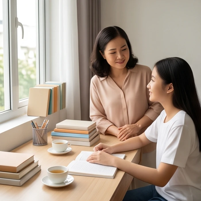 Nữ sinh Kỷ Sửu trò chuyện cùng mẹ để giải tỏa căng thẳng tâm lý trước kỳ thi quan trọng