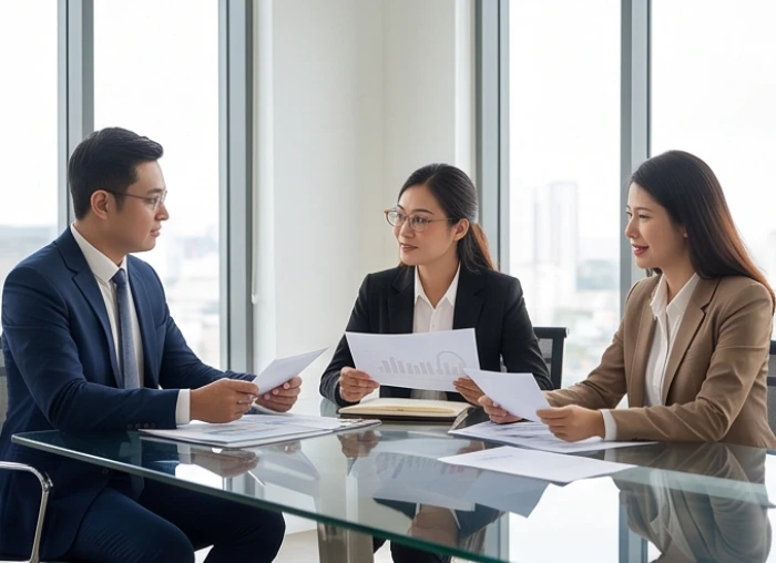 Buổi họp chiến lược phân chia vai trò rõ ràng giữa ba lãnh đạo thuộc bộ tam hợp tuổi ngọ
