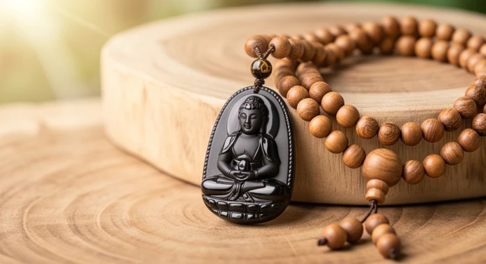 Mặt dây chuyền Phật bản mệnh chế tác từ đá tự nhiên giúp hộ thân và cân bằng năng lượng