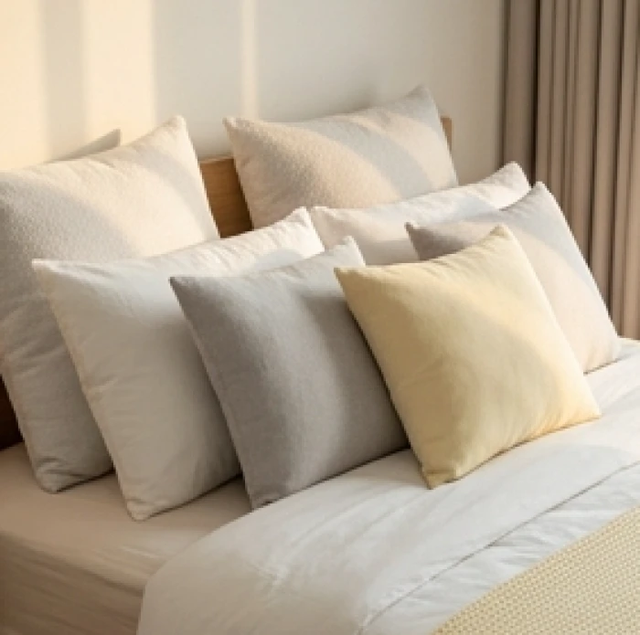 Sự hài hòa của chăn ga gối đệm màu pastel trung tính giúp hạn chế sát khí từ các gam màu rực rỡ