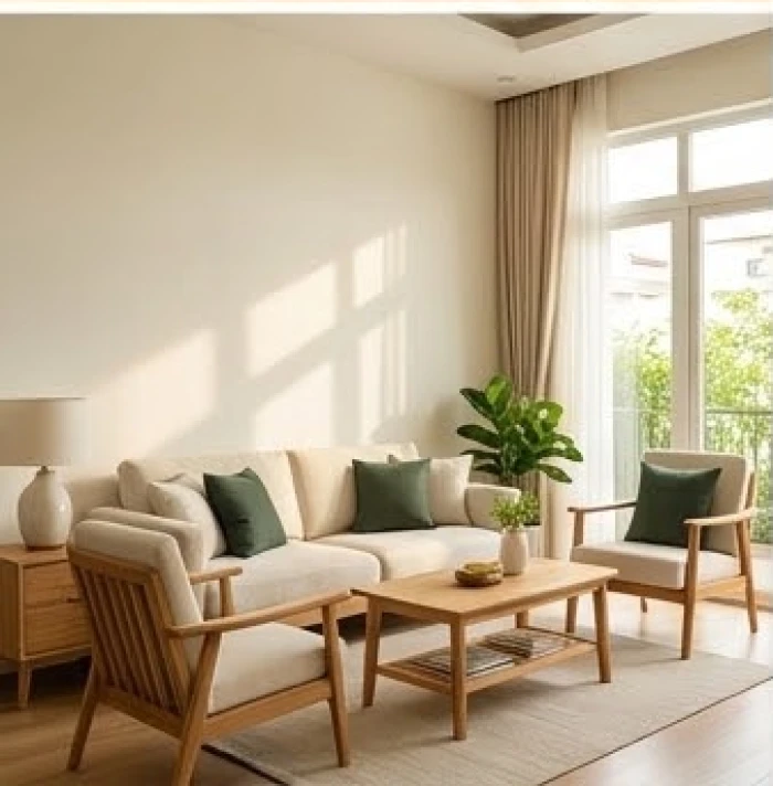 Áp dụng công thức phối màu 60-30-10 mang lại sự thông thoáng cho không gian nhà tuổi mậu tuất 1958
