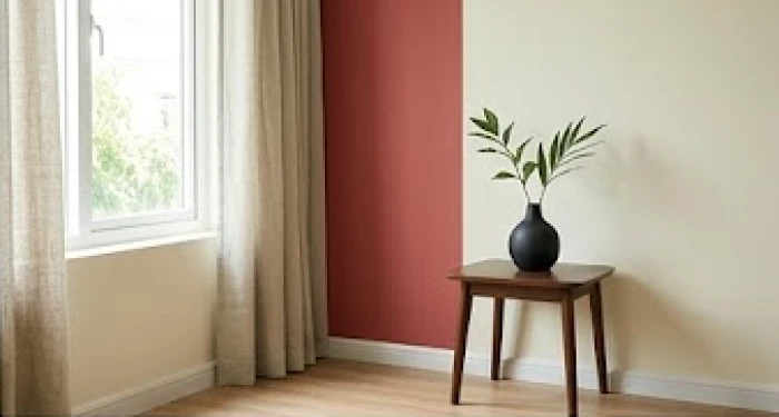 Chi tiết trang trí màu đen hành Thủy được điểm xuyết trong không gian màu đỏ hành Hỏa để cân bằng