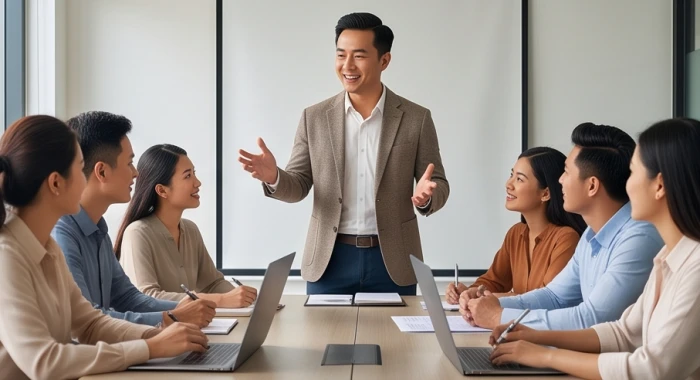Buổi thảo luận nhóm năng động thể hiện sự nhiệt huyết và tinh thần tiên phong trong công việc
