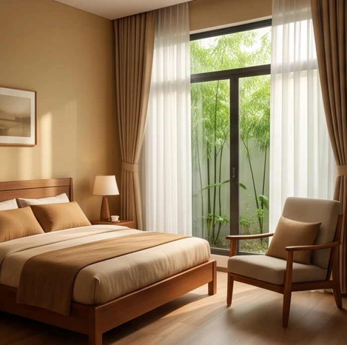 Phòng ngủ hướng Thiên Y êm dịu và thoáng đãng hỗ trợ sức khỏe và tinh thần cho người lớn tuổi