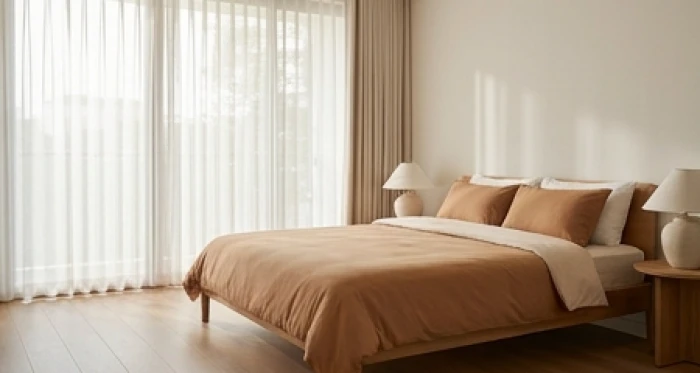 Phòng ngủ thông thoáng đặt hướng giường Tây Bắc mang lại sự an tâm và vượng khí cho nữ mạng Quý Sửu