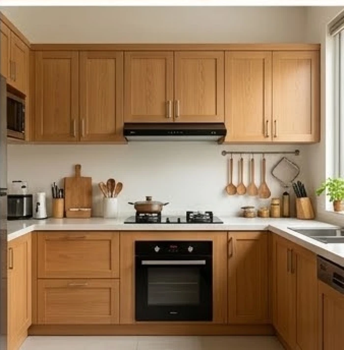 Gian bếp gọn gàng đón hướng lành theo đúng nguyên tắc phong thủy của nam mạng tuổi mậu tuất 1958
