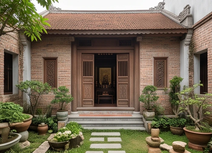 Cửa chính ngôi nhà hướng Đông Bắc đón năng lượng Sinh Khí giúp nam chủ nhân phát triển tài lộc