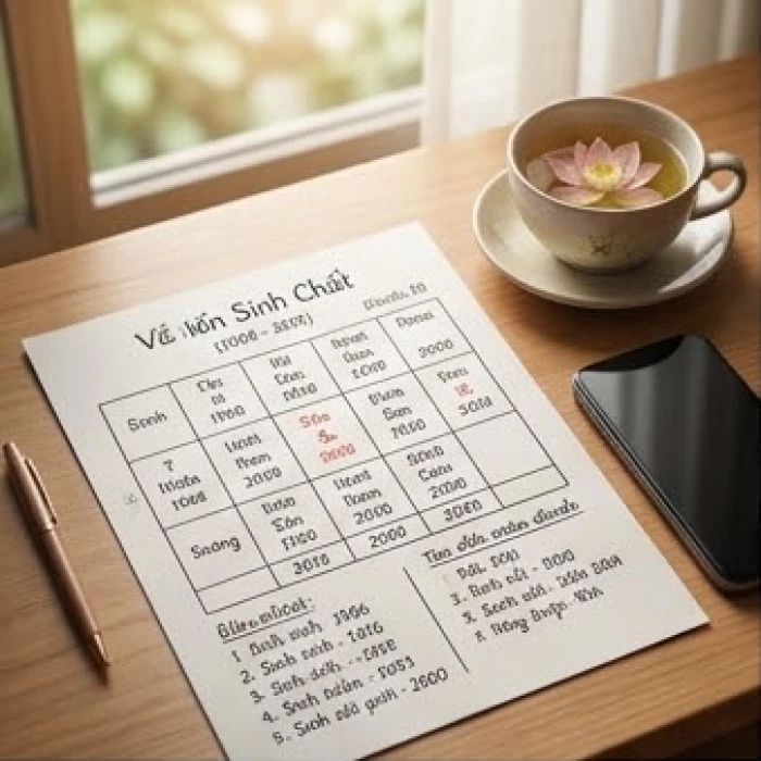 Bảng tính phong thủy ngũ hành năm sinh hỗ trợ việc chọn số điện thoại và biển số xe