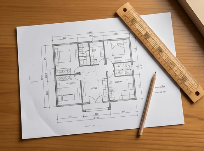 Bản vẽ sơ đồ mặt bằng căn nhà phân chia hướng Tây Tứ Mệnh cho gia chủ nam và nữ sinh năm 1947