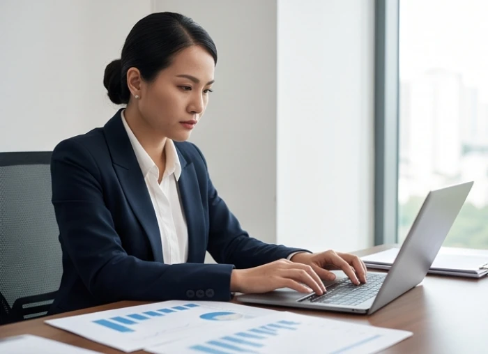 Bộ phận tài chính kiểm tra bảng đối soát ngân sách và báo cáo dòng tiền vận hành doanh nghiệp
