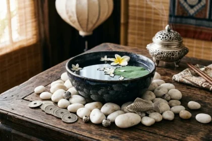 Khung cảnh bài trí vật phẩm phong thủy hành Thủy nhằm giải đáp thắc mắc quý hợi 1983 mệnh gì