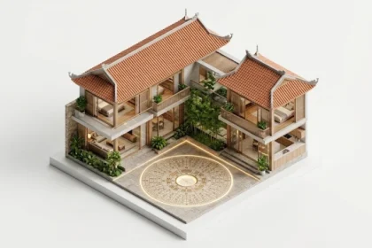 Bản vẽ thiết kế nhà ở phong thủy minh họa quý mão 1963 hợp hướng nào để thu hút vượng khí