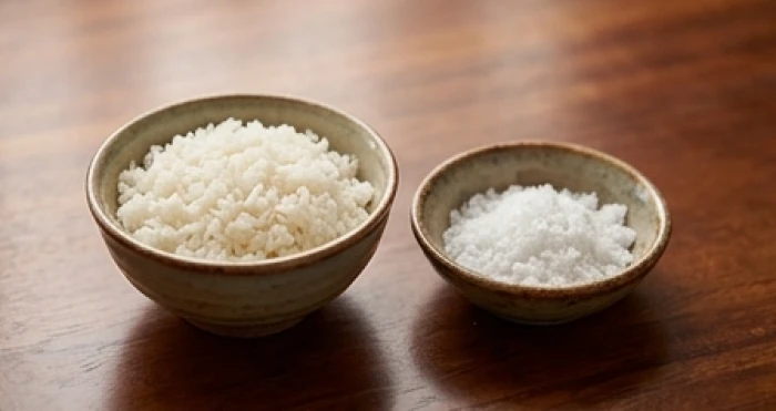Gia chủ cẩn thận nghi thức rắc gạo muối ra các hướng sau khi hóa bài vị giải hạn sao La Hầu và Vân Hớn