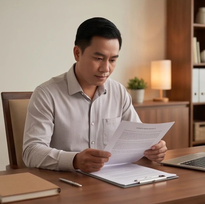 Nam doanh nhân cẩn trọng rà soát kỹ các điều khoản hợp đồng nhằm phòng tránh thị phi khi sao la hầu chiếu mệnh