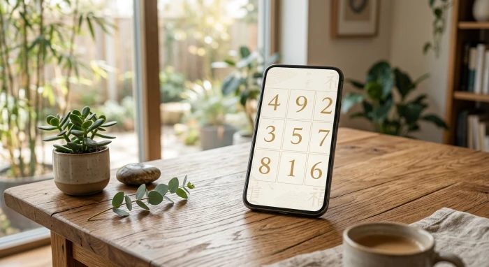 Dãy số điện thoại hiển thị trên màn hình smartphone với các số thuộc hệ Hỏa và Thổ