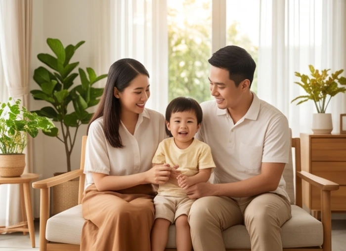 Gia đình hạnh phúc ngập tràn tiếng cười nhờ con cái giúp hòa giải xung khắc trục Tý và Ngọ